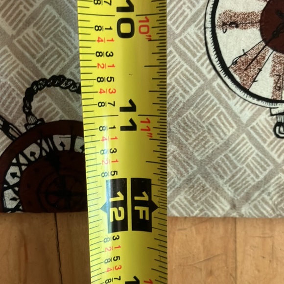 FREE clocks pocket watch printed scarf brown tan - Picture 6 of 7